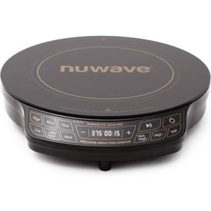 Nuwave Gold Pro Precision Induction Cooktop, Large 8 Heating Coil, 12 Heat-Resistant Cooking Surface, Adjustable Wattages,100F to 575F, Portable, Built-In Safety Auto Shut Off