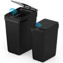Procade Pack of 2 Touchless Bathroom Trash Can with Lid,4 Gal &2.5 Gal Slim Automatic Garbage Can, Auto Skinny Plastic Trash Bin, Small Motion Sensor Trash Bin for Bedroom, Bathroom, Office, RV (Black)