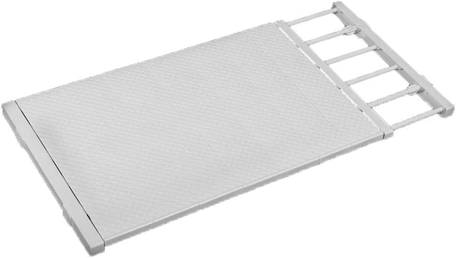 Extendable Closet Shelf Tension Rod Adjustable Clothes Hanger DIY Cabinet Storage Holder Wardrobe Organizer Dividers Shoe Rack 16.54'' Width for Bathroom Kitchen Bookshelf - White, Length: 29.53-47.24 IN