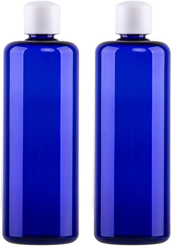 16 oz Refillable Plastic Squeeze Bottles for Shampoo, Body WashRose Hydrosol Water, Face Toner,Lotion, Hand Soap Cleaning, Plants, Conditioner Blue Leak-Proof (2 Pack)