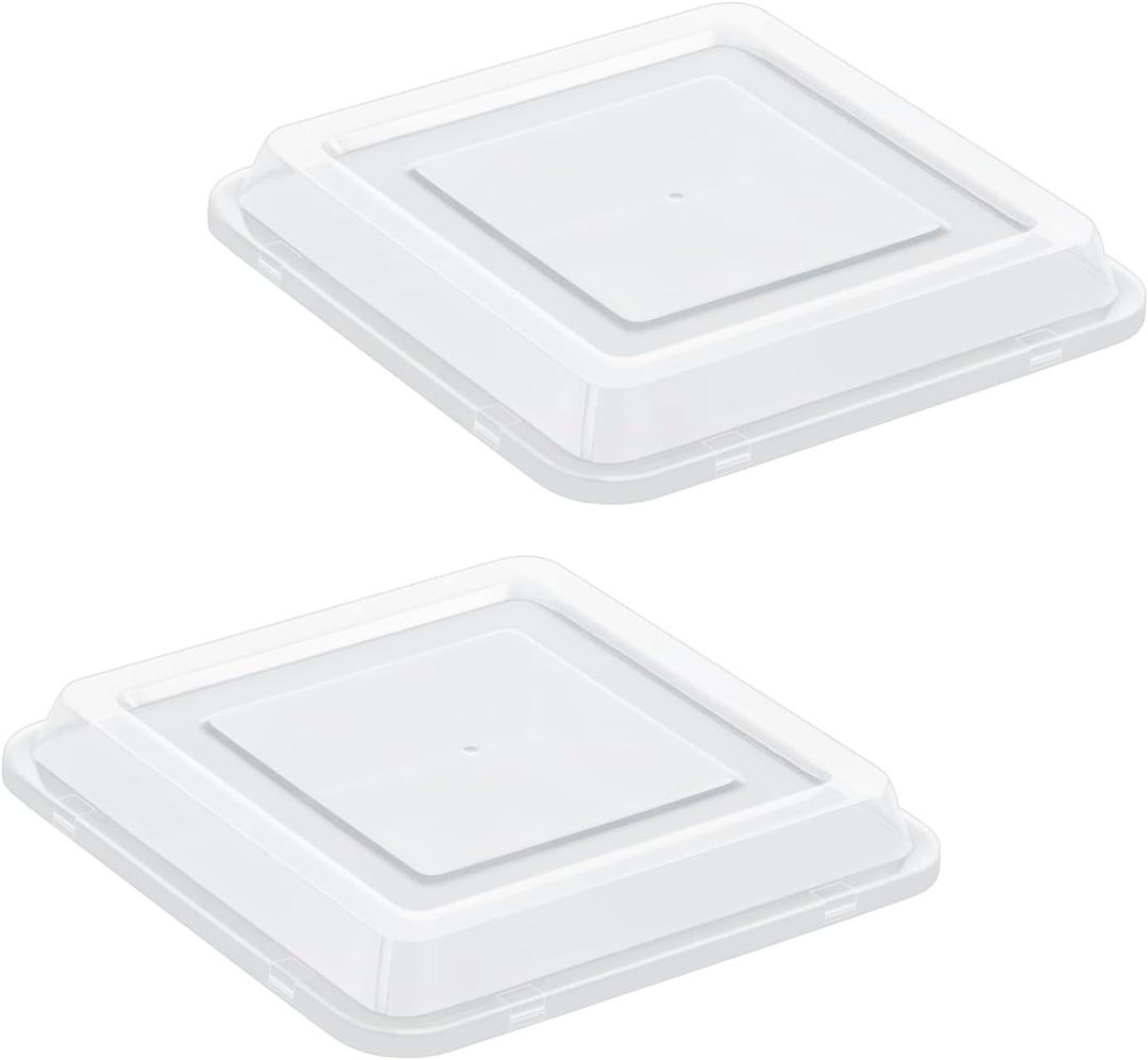 E-far Square Bakeware Lid, 2-Pack Plastic Food Storage Replacement Cover Set, Fits for E-far 8 x 8 -Inch Baking Pan