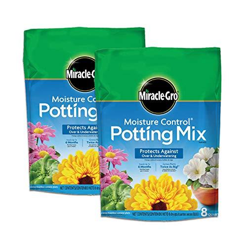Miracle-Gro Moisture Control Potting Mix - Plant Soil For Container Plants, Protects against Over- and Under-Watering, 8 qt. (1-Pack)