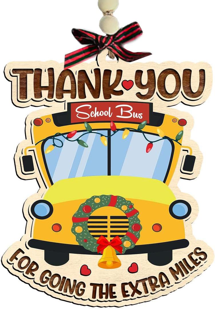 3 x School Bus Christmas Ornament 2025 - Bus Drivers Appreciation Gifts, Thank You Gift for School Driver Men Women, Unique Christmas Decorations for Tree Decor