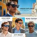 Polarized Sunglasses for Mens Womens - Fashion Men Sun Glasses Shades for Driving Fishing Lightweight UV Protection (Black/Gradient Black/Black)