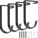 Heavy Duty Garage Storage Hooks, 4 Pack Bike Hooks for Garage Wall, Utility Garage Hook for Ceiling Rack and Wall Shelving, Bike Hanging Flat Hooks for Hanging Ladders Garden Tools Sports Equipment