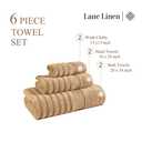 LANE LINEN Bathroom Towel Set 6 Piece - 100% Zero Twist Cotton - Super Soft & Highly Absorbent - 2 Bath, 2 Washcloths, 2 Hand Towels for Bathroom - Fade Resistant, Durable with a Luxury Look - Taupe