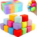 Squishy Fidget Toys, 24 Pack Stress Cube Balls Fidget Sensory Toys Bulk for Kids Adults Anxiety Relief Goodie Bag Stuffers Classroom Prizes Party Favors Teens Boys Girls Christmas Birthday Gifts