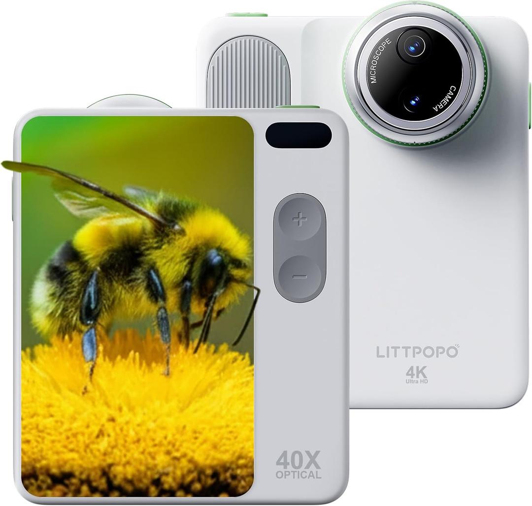 MicroCam-X1 4K Digital Camera, 12MP BSI CMOS Sensor, 400X Microscope, 4K Video, Autofocus, 3.5" LCD | Compact Kids Camera for STEM Learning | Point & Shoot, Portable, Travel, Ideal Gift