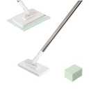 Mini Mop for Corners,Cloth Changing Mini Mop,Zero Touch MiniMop,Automatic Hands Free Push Pull Handle,Disposable Dust Mop with 5 Reusable Cloths for Wall Bathroom Toilet Corners Cleaning