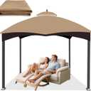 10x12 Replacement Canopy Top for Lowe's Allen Roth 10' x 12' Gazebo Heavy Duty Gazebo Roof Waterproof Gazebo Top with Air Vent Double Tier 10x12 Gazebo Cover