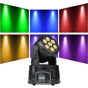 70W Moving Heads DJ Lights RGBW 4 in 1 LED Wash Effect Light with 9/14CH DMX512 - LED Stage Lighting for Parties Disco Events Wedding Live Show Bar 