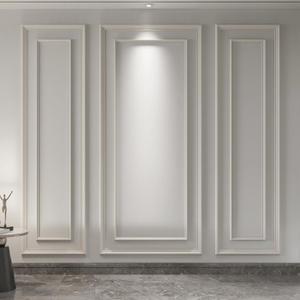 Art3d Premade Bilinear Frame Accent Molding Set, Pre-Cut Decorative Wainscoting Panel for Home Dcor, Ready-to-Assemble Glue-On Wall Trim for Living Room Bedroom Corridor, 3 Whole Bilinear Frame