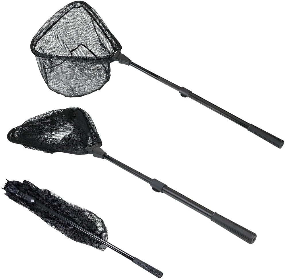 RESTCLOUD Fishing Landing Net with Telescoping Pole Handle, Fishing net Freshwater for Kids Men Women, Extend to 40-63 Inches, 71" Full Extended