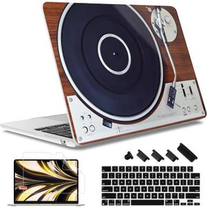 May Chen for MacBook Air 13.6 Inch Case 2025 2024 2023 2022 Release Models: A3240 M4 A3113 M3 A2681 M2, Plastic Hard Shell Case for MacBook Air 13.6" with Retina Display, Retro Music Machine
