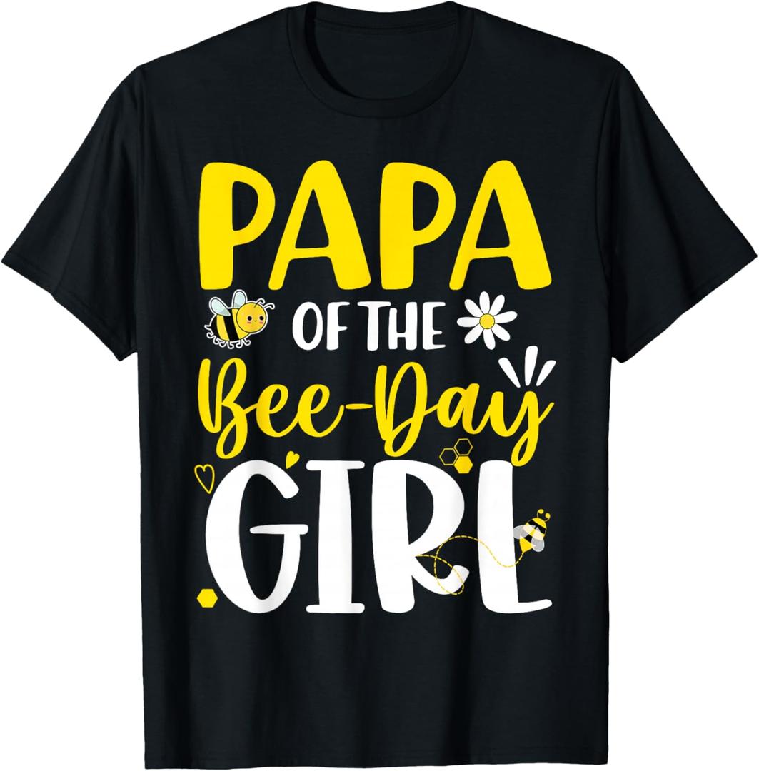 Papa of The Bee Day Girl Birthday Party Family Matching T-Shirt 2XL
