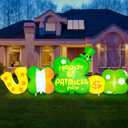 MICOCAH 8FT Long St Patricks Day Inflatables Outdoor Decorations Built-in LED Lights Inflatable Shamrocks Clover & Gold Coins & Horseshoe Combo Blow up Yard Decoration for Garden Lawn Party Holiday