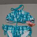 Kanu Surf Girls' Morgan Ruffle Halter Bikini 2-Piece Swimsuit, Pink, 2t (10, Willow Green Tie-dye)