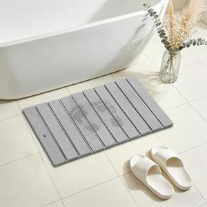 Foldable Stone Bath Mats For Bathroom,Super Absorbent Dry Diatomaceous Earth Mat Drying Pad,Large Stone Drying Mat For Kitchen Counter,Countertop Bath Accessories, 24"X16"