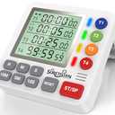 Digital Kitchen Timer for Cooking - 4 Channel Count Up Countdown Timer with Loud Alarm and Silent Mode, Large Display, Magnetic Back, Auto Memory for Classroom Study Gym, Battery Included (White)