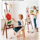 Foldable & Adjustable Art Easel Stand, Pine Wooden Easel Art Easels for Painting Adult Artist Easel Stand for Painting Easle Floor Standing,Large Easel Stand for Display Canvas Wedding,Walunut Easel, 33" x 22" x 59"