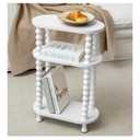 LwellDwell3-Tier Narrow Side Table, Slim End Table for Small Spaces, White 7.8"D x 15.7"W x 24.4"H