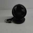 OmniBreeze 6 Inch Black Table Fan for Bedroom, Desk Air Circulator Fan with Remote, 85 Vertical+60 Automatic Oscillating Fan, 5 Speeds, 7H Timer, LED Display