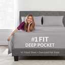 King Size Sheets Set Deep Pocket King Size Bed Sheets Oversize Flat Sheet - 2 Fitted Pillowcases Calm Grey