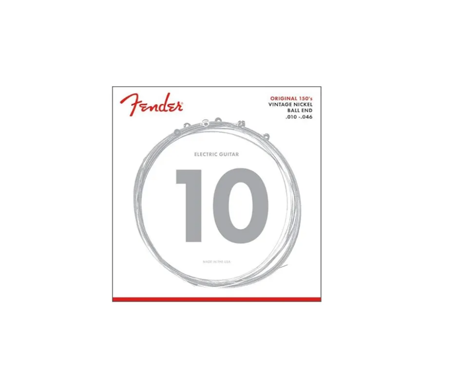 Fender Original 150 Electric Guitar Strings, Pure Nickel Wound, Ball End, 150R .010-.046