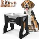 0.85 Gallon Elevated Small Water Bowl, 10" Raised Dog Bowl with Stand for Medium Breed, Full Metal for Joint Pressure Relief, Easy Clean for Indoor Outdoor
