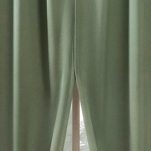 Sun Zero Belize 2-Pack Magnetic Closure Pleated Look Theater Grade 100% Blackout Back Tab Curtain Panel Pair, 52" x 84", Sage Green