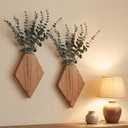 2 Pack Boho Wood Wall Planter Boxes