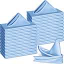 Bailarina 80 Pack Blue Mist Satin Napkins,17x17 Inches Wedding Napkins Square Soft Silky Table Napkins Bulk Decorative Elegant Cloth Napkin for Party Decoration, Banquet,Wedding,Graduation