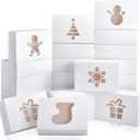 KPOSIYA 36 Pack Christmas Cookie Boxes for Gift Giving, 9x6x3 Inch White Bakery Boxes with Window, Large Holiday Cookie Tins with Lids, Small Xmas Treat Boxes for Pastry Dessert Cupcakes Packaging