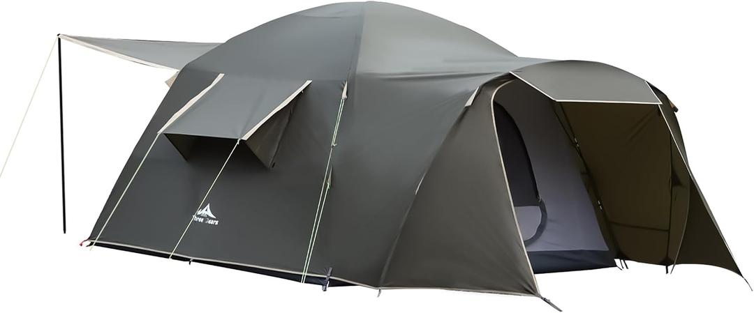 Three Bears Family Camping Tent - 6-Person Spacious Design, 3000mm Waterproof, Suitable for Road Trips/Backyards/Extended Camping Adventures in All Scenarios (Dark Green) Three Bears Family Camping Tent - 6-Person Spacious Design, 3000mm Waterproof, Suitable for Road Trips/Backyards/Extended Camping Adventures in All Scenarios (Dark Green)