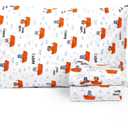 Salt Earth 100% Cotton 210TC Kids Bedsheet, Twin Sheets Set for Toddler Bed, 3 Piece Bedding Set Including Flat Sheet, Fitted Sheet, and Pillowcase, Themed Cute Sheets for a Playful Kids Bed (Ahoy)