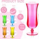 Rtteri 40 Pcs Hurricane Glasses 15 oz Plastic Luau Tumblers Frozen Cocktail Tumblers Colorful Hurricane Cups for Outdoors Tropical Hawaiian Summer Holiday Party Drinking, 5 Colors