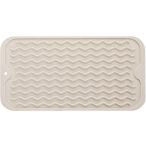 Silicone Dish Drying Mat for Multiple Usage,Easy clean,Eco-friendly,Heat-resistant Silicone Mat for Kitchen Counter or Sink,Refrigerator or Drawer Liner Tapioca S 12 inches x 6 inches