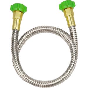 YANWOO 304 Stainless Steel 2ft Short Garden Hose with Female to Female Metal Connector, Flexible & Lightweight Water Hose (2ft)