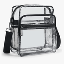 Clear Bag for Stadium Events 12x6x12 Clear Purse with 3-Zipper Pockets Crossbody Handbag Tote for Concerts Sports