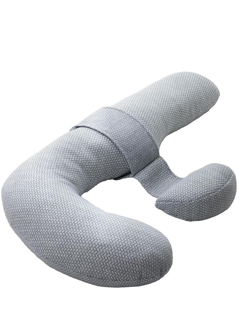 Momcozy Original F Shaped Pregnancy Pillow with Air Layer Cover, Grey