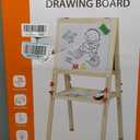 Wooden Art Easel for Kids (Double Sided) - Standing Magnetic Whiteboard Chalkboard Small Toddler Toys PM-048-K, 17.3 inches x 15.7 inches x 41 inches
