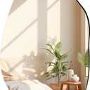 Irregular Frameless Bathroom Mirror,22 x 30 Inch Asymmetrical Wall Mirror with Wood Frame,Vanity Modern Tempered Glass Mirror for Bedroom,Entryway,Living Room