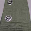 2 x MIULEE 100% Blackout Linen Textured Curtains for Bedroom Solid Thermal Insulated Olive Green Grommet Room Darkening Curtains & Drapes Luxury Decor for Living Room Nursery 52 x 63 Inch (2 Panels)
