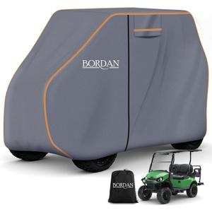 Heavy Duty Golf Cart Cover for 2/4/6 Passengers with Orange Reflective Strips, Universal Golf Cart Covers for EZGO Club Car Yamaha Waterproof All Weather Dust Sun UV Protection with Storage Bag