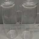 Hsei 2 Sets Glass Pitcher with Lid, 67.6 oz / 2000 ml Water Carafe with Handles Hot Cold Beverage Water Jar Glass Jug for Tea Juice Milk Coffee Iced Beverage (Glass Lid)