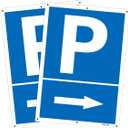 2-pack Parking Sign This Way to Parkinglot Aluminum Signage, Show Where to Park, Size 25 X 35 cm, Blue