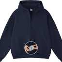 FAIABLE Mens Hoodies Half Zip Up Oversized Sweatshirts Fleece Cotton Quarter Zip Hoodie Pullover Fall Winter Outfit (Black, M)