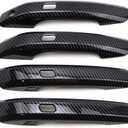 Dreamseek 4Pcs Door Handle Decoration Cover Compatible with Audi Q5 SQ5 2018-2023, A4 A5 2017-2023 Allroad Sportback Cabriolet Carbon Fiber Style with Smart Keyhole