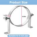 6 Inch B Vent Wall Strap Round Gas Vent Pipe Strap Adjustable Wall Strap Round Gas Vent Pipe Strap for Metal Pipes, Plastic Ventilation Pipes, Chimney Pipes, Drainage Pipes (4 Pcs)