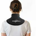 Reusable Neck Wrap Ice/Heat Pack, Medical-Grade Gel, Relief for Neck Soreness, Muscle Spasms, Sports Injuries. Adjustable Velcro Strap, Soft Fabric, Long Lasting Therapy, Black